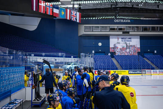 Players of Sweden at a practice session