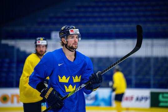Adrian Kempe of Sweden at a practice session