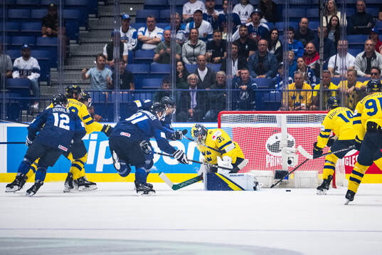 Goaltender Filip Gustavsson of Sweden