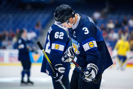 Olli Määtta of Finland looks dejected