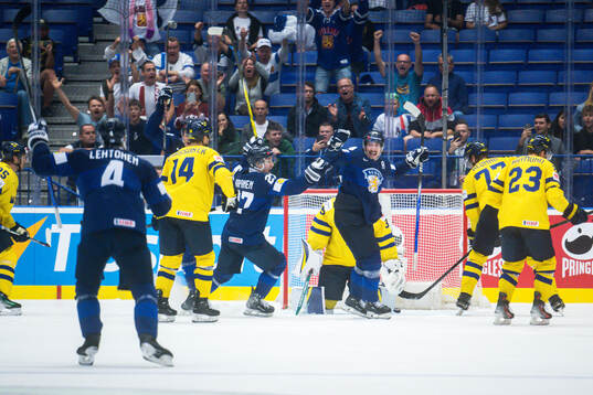 Hannes Björninen of Finland celebrates
