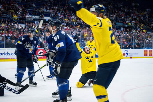 Lucas Raymond of Sweden celebrates
