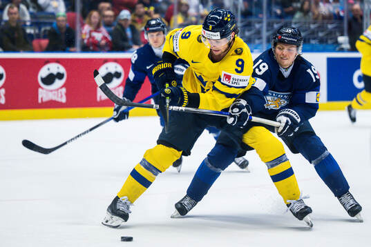Adrian Kempe of Sweden and Konsta Helenius of Finland