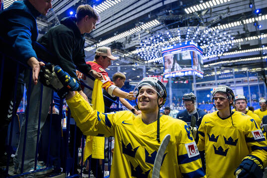 Jesper Frödén of Sweden celebrates