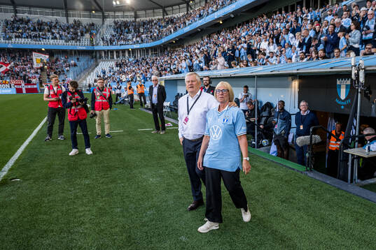 Anders Pålsson, ordförande Malmö FF och Carina Jönsson