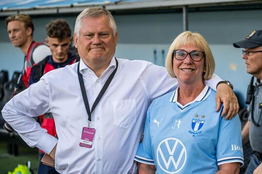 Anders Pålsson, ordförande Malmö FF och Carina Jönsson