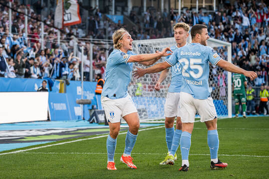 Malmö FFs Sebastian Nanasi, Hugo Bolin och Gabriel