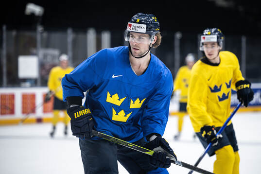 Adrian Kempe of Sweden at a practice session
