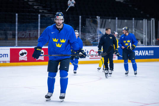 Victor Hedman of Sweden at a practice session
