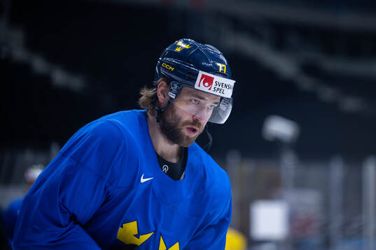 Victor Hedman of Sweden at a practice session
