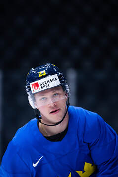 Lucas Raymond of Sweden at a practice session