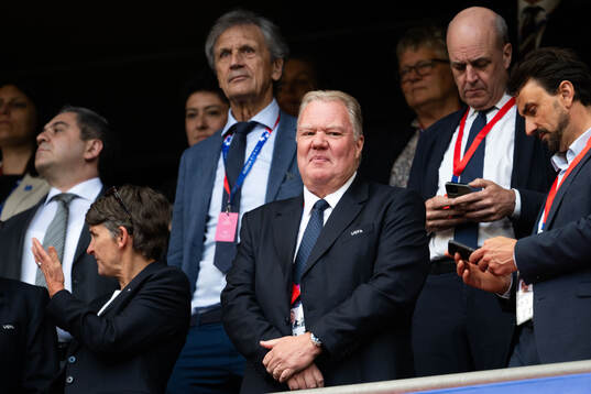 Karl-Erik Nilsson, vice president of UEFA, in the stands