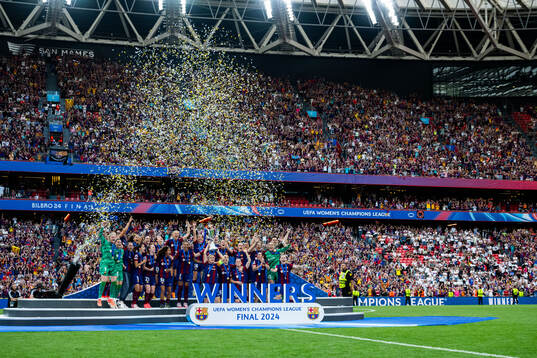 Players of Barcelona celebrate