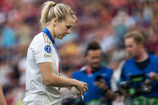Ada Hegerberg of Lyon looks dejected