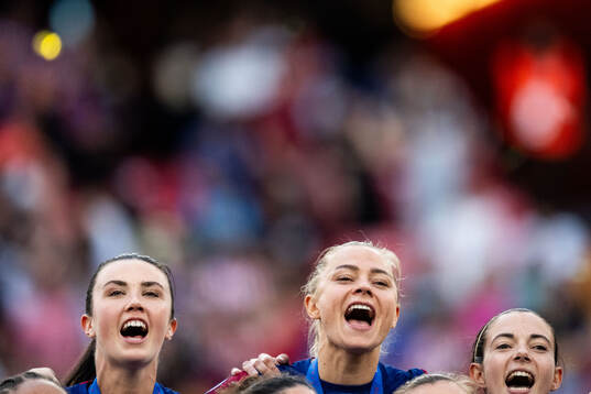 Ingrid Syrstad Engen, Fridolina Rolfö and Aitana Bonmati