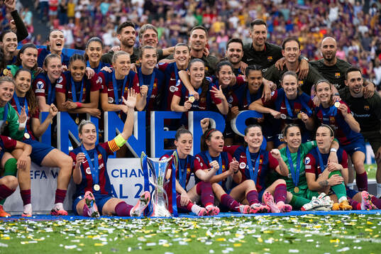 Players of Barcelona celebrate