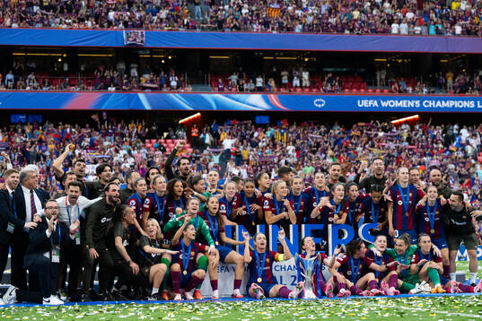 Players of Barcelona celebrate