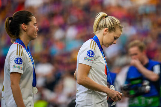 Ada Hegerberg of Lyon looks dejected