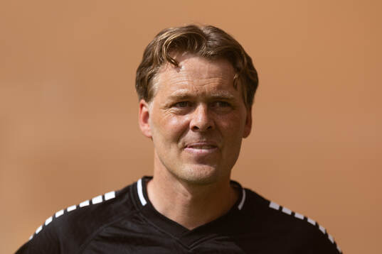 GAIS tränare Fredrik Holmberg innan fotbollsmatchen i