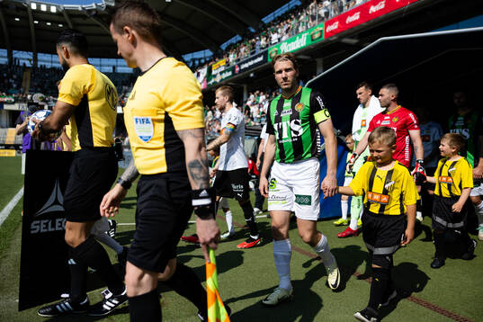 GAIS August Wängberg innan fotbollsmatchen i Allsvenskan