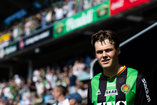 GAIS Axel Henriksson innan fotbollsmatchen i Allsvenskan