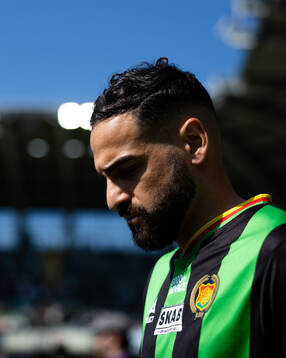 GAIS Mervan Celik innan fotbollsmatchen i Allsvenskan