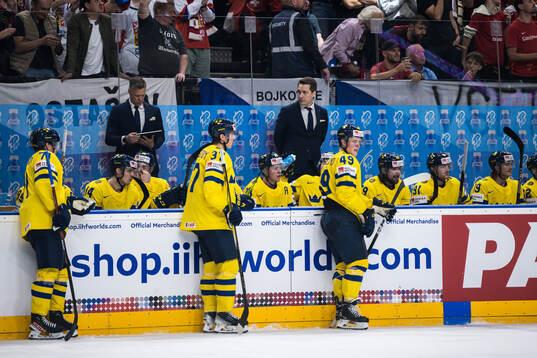 Head coach Sam Hallam of Sweden looks dejected