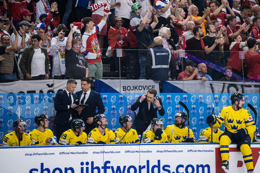 Head coach Sam Hallam of Sweden looks dejected