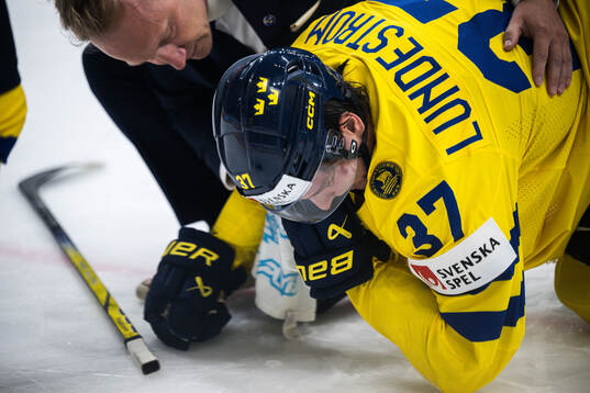 Isac Lundeström of Sweden in pain