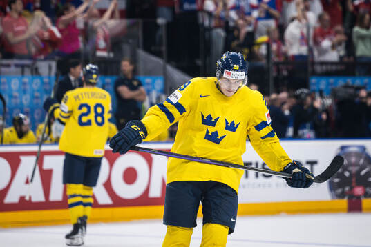 Pontus Holmberg of Sweden looks dejected