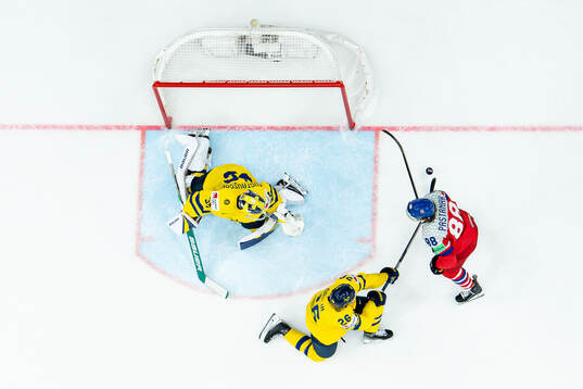 David Pastrnak of Czech Republic against goaltender Filip