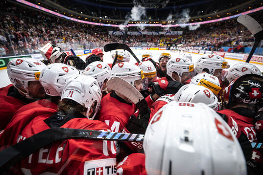 Players of Switzerland celebrate