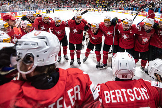 Players of Switzerland celebrate