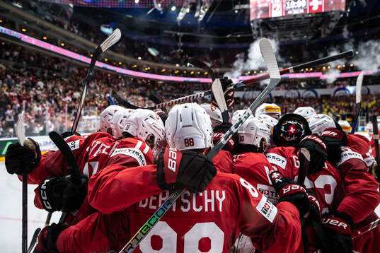 Players of Switzerland celebrate