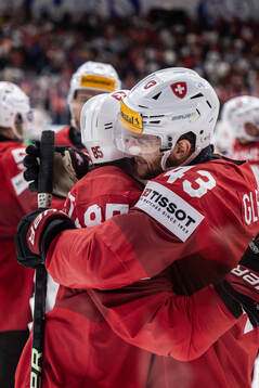 Andrea Galuser of Switzerland celebrates