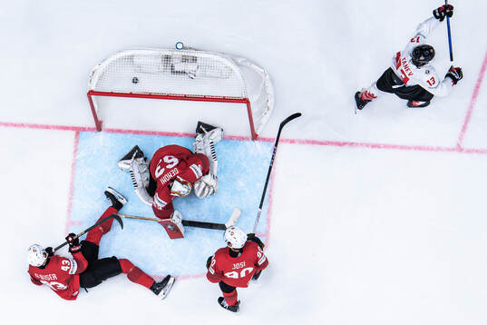 Brandon Tanev of Canada celebrates