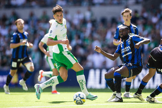 Hammarbys Deniz Gul och Sirius Patrick Nwadike