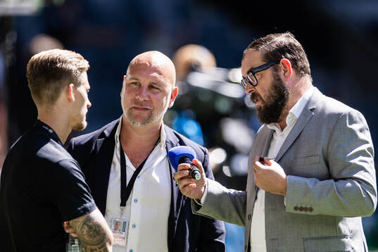 Hammarbys Fredrik Hammar och sportchef Mikael Hjelmberg med