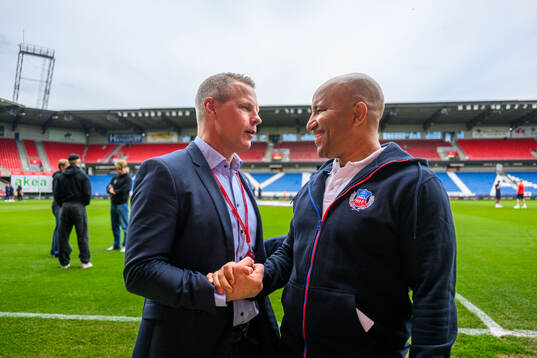 Helsingborgs ordförande Fredrik Karlsson och tränare