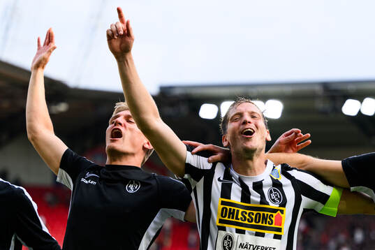 Landskronas målvakt Svante Hildeman och Philip Andersson
