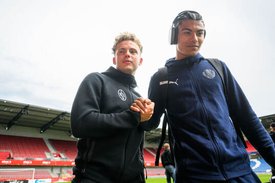 Landskronas Frederik Ihler och Helsingborgs Milan Silva