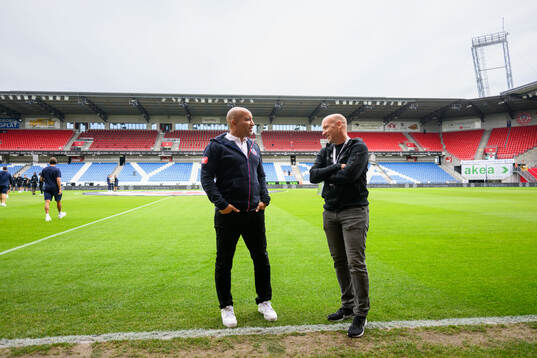Helsingborgs tränare Kleber Saarenpää och Landskronas