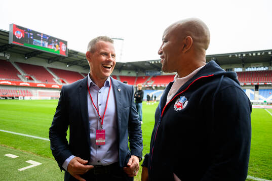 Helsingborgs ordförande Fredrik Karlsson och tränare