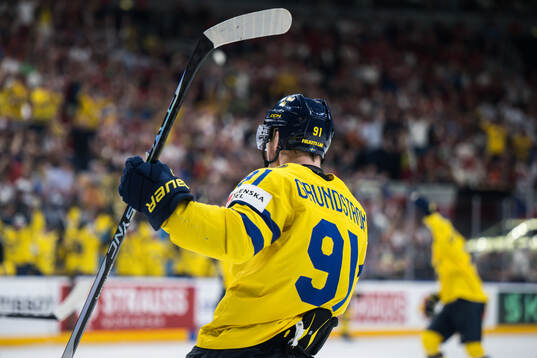 Carl Grundström of Sweden celebrates