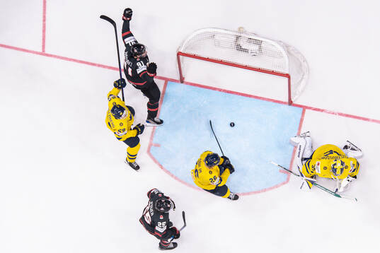 John Tavares of Canada celebrates