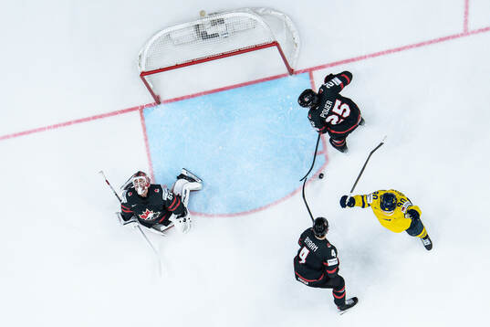 Marcus Johansson of Sweden celebrates the 2-2 goal by Erik