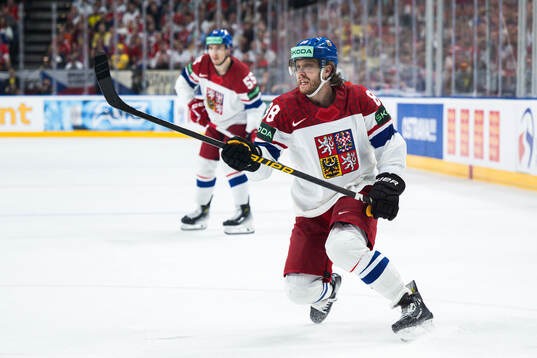 David Pastrnak of Czech Republic scores 0-1