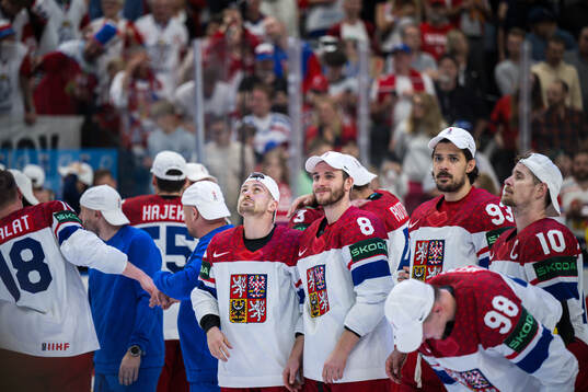 Ondrej Beranek of Czech Republic celebrates with team mates