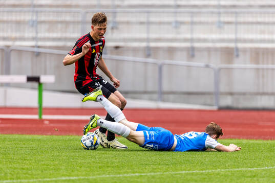 Östersunds Albin Sporrong och IK Oddevolds Noa Bernhardtz