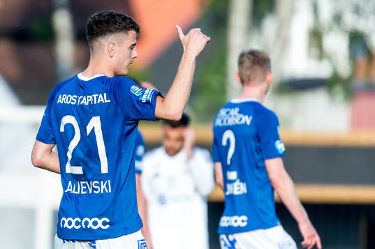 Trelleborgs Eren Alievski jublar